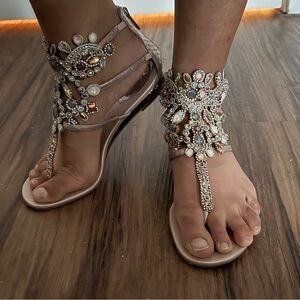 Showstopper Rene Caovilla jeweled sandals made of multicolored gemstones